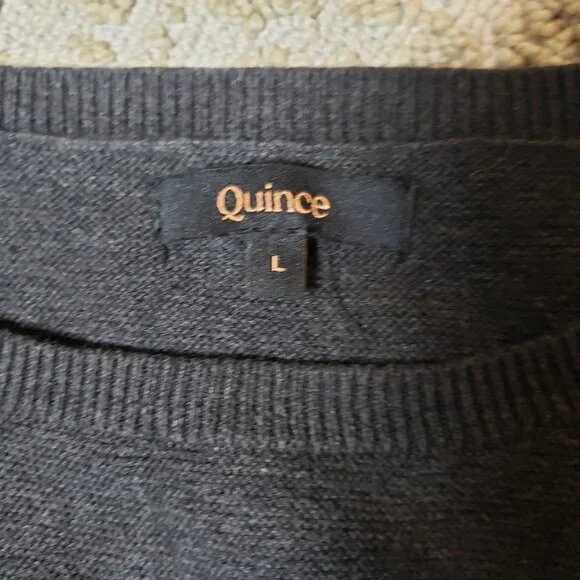 Quince Lightweight Organic Cotton Cashmere Link Stitch Dolman Sweater Size Large - Picture 11 of 11